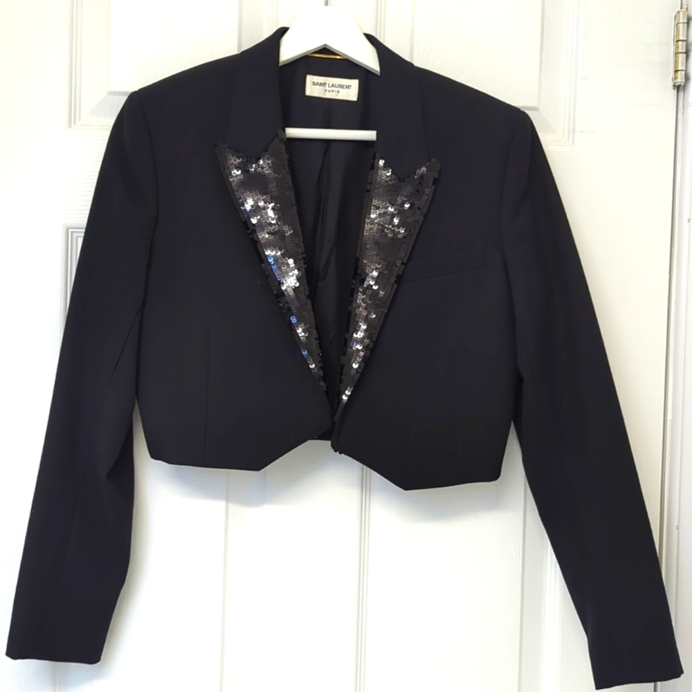 Authentic Saint Laurent cropped blazer